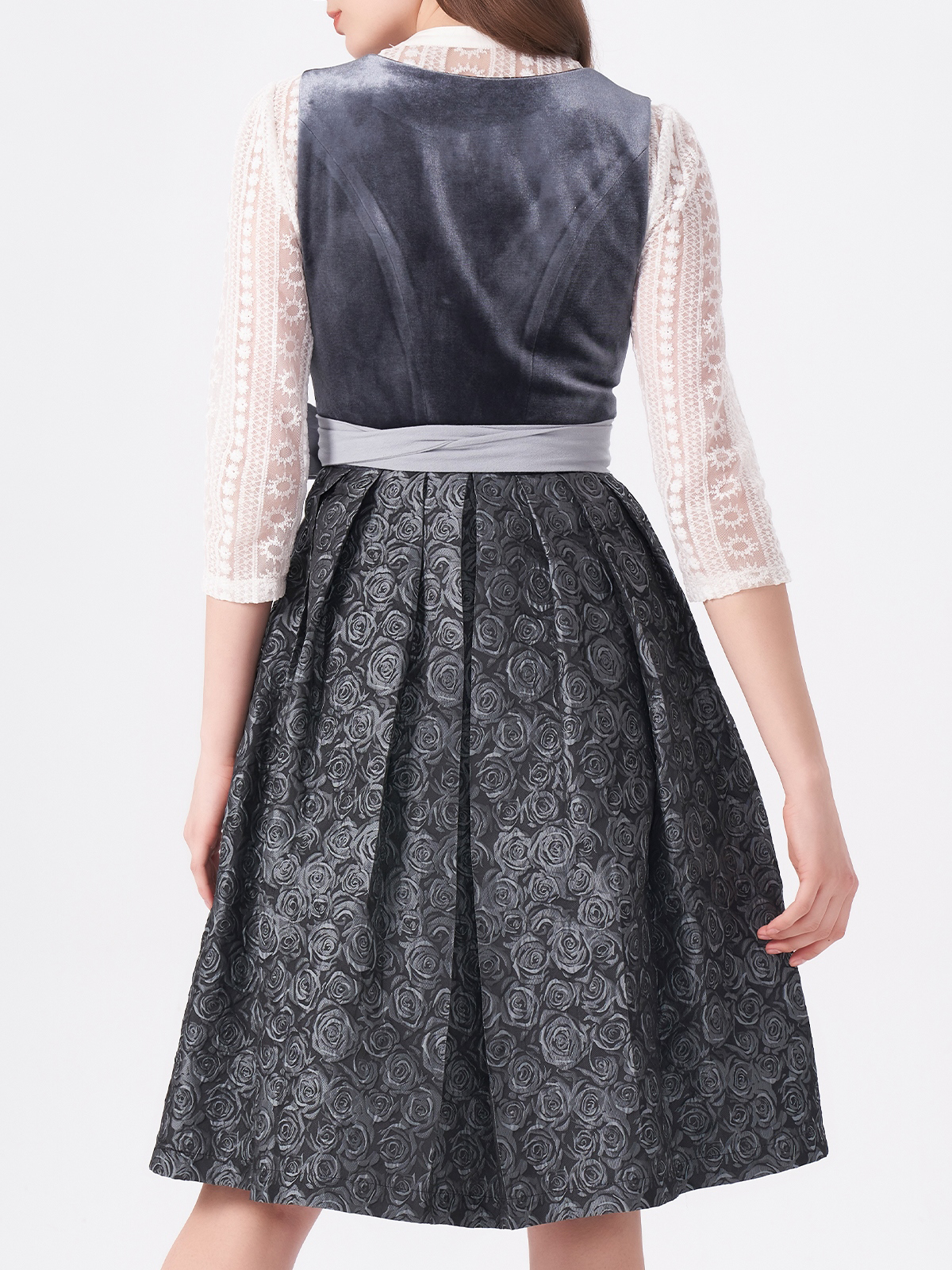 Elegantes blaues Dirndl mit schlichter Bluse