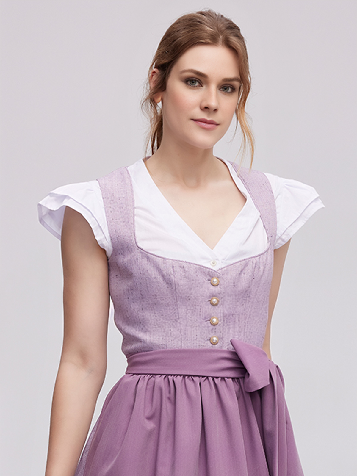 Stylischer lila Midi Trachtenrock
