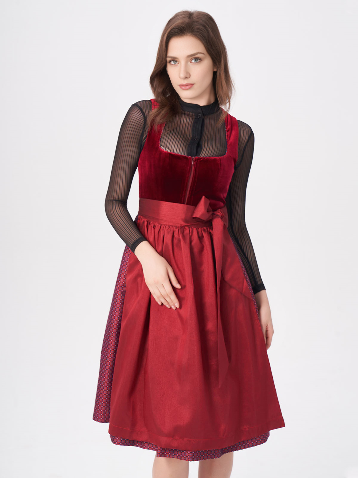 Dirndl Midi Schwarz Rot – Eleganz und Tradition