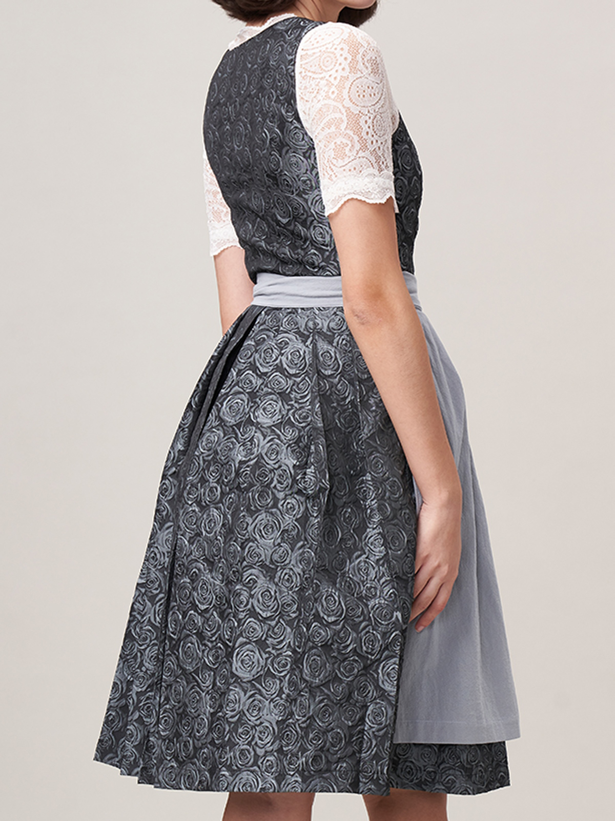 Elegante blaue Dirndlbluse mit Langarm