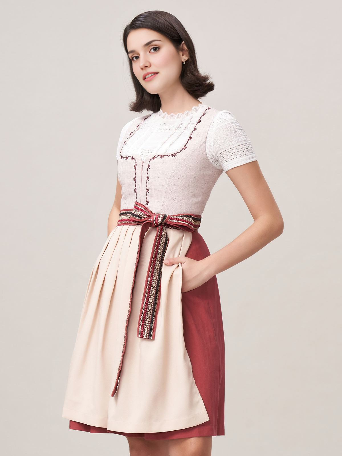 Dirndl Bluse in Rosa