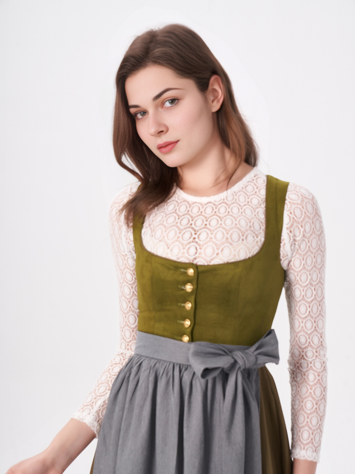 Elegantes Samt Dirndl in Pink